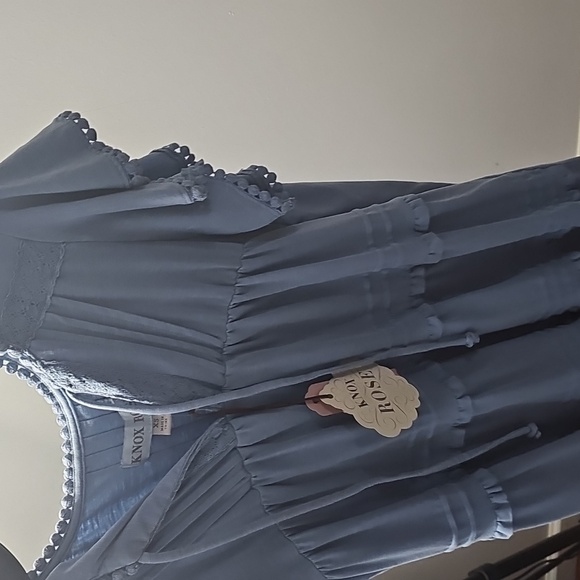 Knox Rose Blue Gray Ruffled Tiered Sundress - Picture 3 of 4